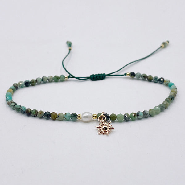 Turquoise beads bracelet Sun