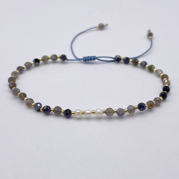 Bracelet perles bleues