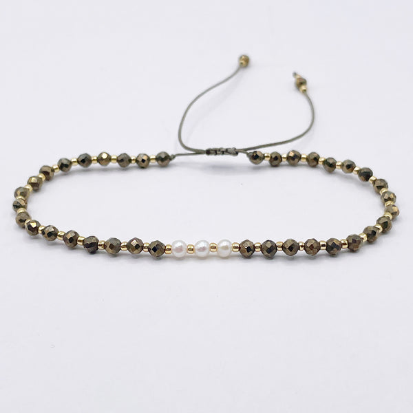 Bracelet perles Pyrite