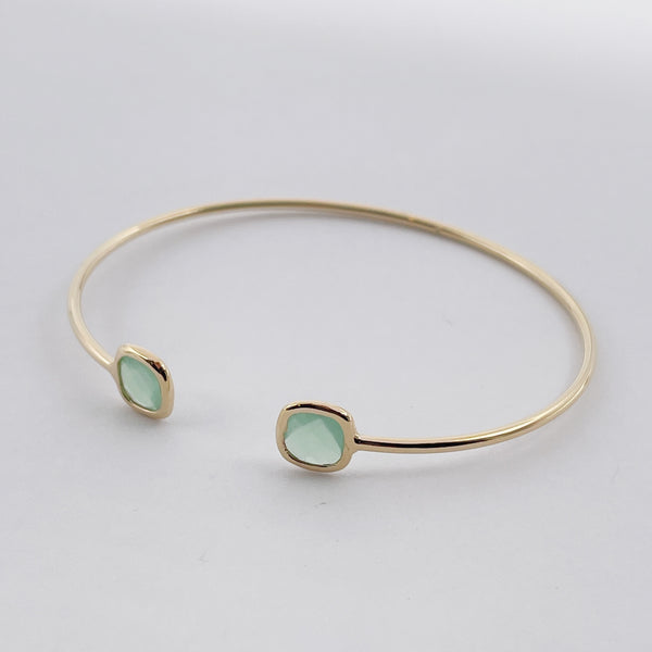 Almond green open bangle