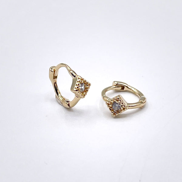 Diamond mini hoop earrings